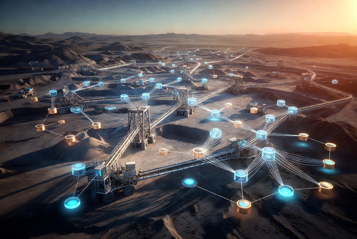 Mining operation — material flow tracking